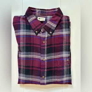 HAGGAR CLOTHING FLANNEL LONG SLEEP BUTTON FRONT XXL